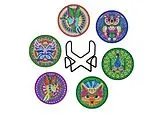 Diamond Painting Mandala-Tiere Untersetzer, Set mit 6 Stück ! Spiel