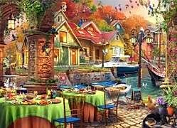 Fester Einband Brain Tree - Boat Club Breakfast 1000 Pieces Jigsaw Puzzle for Adults: With Droplet Technology for Anti Glare & Soft Touch von 