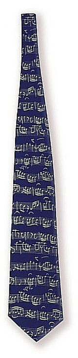  Instrumente+Zubehör Krawatte Noten blau Seide