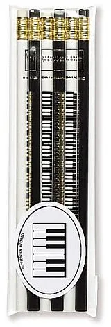  Instrumente+Zubehör Bleistiftset Tastatur Schwarz - Weiss (6 Bleistifte)