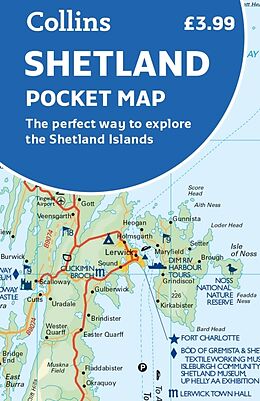 gefaltete (Land)Karte Shetland Pocket Map von Collins Maps