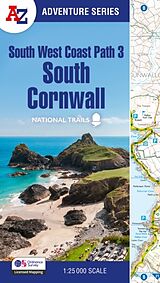 Couverture cartonnée South West Coast Path 3  South Cornwall de A-Z Maps