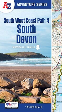 Couverture cartonnée South West Coast Path 4  South Devon de A-Z Maps