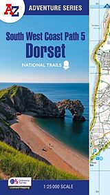 Couverture cartonnée South West Coast Path 5  Dorset de A-Z Maps