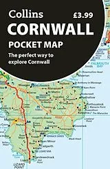 gefaltete (Land)Karte Cornwall Pocket Map 550000 von Collins Maps