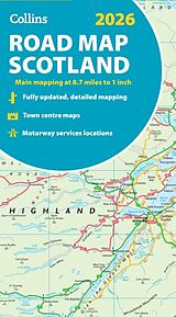 gefaltete (Land)Karte 2026 Collins Road Map of Scotland von Collins Maps