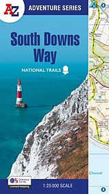 Couverture cartonnée South Downs Way de A-Z Maps