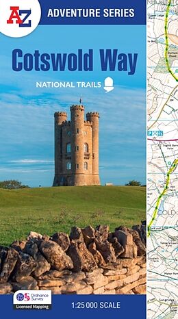 Couverture cartonnée Cotswold Way de A-Z Maps