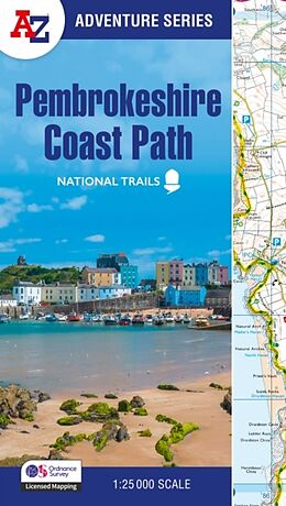 Couverture cartonnée Pembrokeshire Coast Path de A-Z Maps