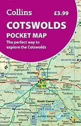gefaltete (Land)Karte Cotswolds Pocket Map 150000 von Collins Maps