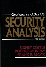 Livre Relié Security Analysis: Fifth Edition de Cottle Sidney, Murray Roger, Frank Block