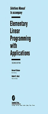 eBook (pdf) Solutions Manual to accompany Elementary Linear Programming with Applications de Bernard Kolman