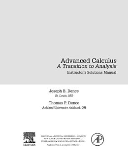 E-Book (pdf) Advanced Calculus von Joseph B. Dence, Thomas P. Dence