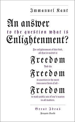 Couverture cartonnée An Answer to the Question: 'What is Enlightenment?' de Immanuel Kant