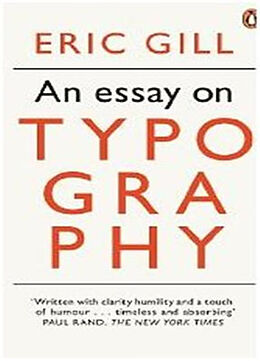 Poche format A An Essay on Typography de Eric Gill