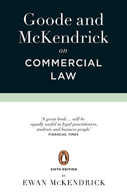 Couverture cartonnée Goode and McKendrick on Commercial Law de Roy Goode, McKendrick Ewan