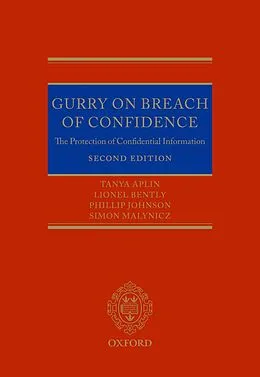 E-Book (epub) Gurry on Breach of Confidence von Tanya Aplin, Lionel Bently, Phillip Johnson
