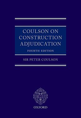 eBook (pdf) Coulson on Construction Adjudication de Lord Justice Peter Coulson