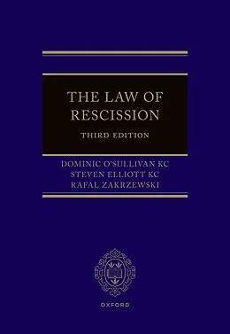 E-Book (epub) The Law of Rescission von Dominic O'Sullivan Kc, Steven Elliott Kc, Rafal Zakrzewski