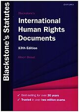 Couverture cartonnée Blackstone's International Human Rights Documents de Alison Bisset