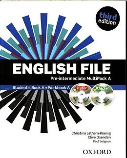 Couverture cartonnée English File Pre-intermediate Multipack A: Student Book and Workbook de 3rd Edition