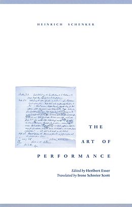 eBook (pdf) The Art of Performance de Heinrich Schenker