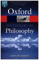 Couverture cartonnée The Oxford Dictionary of Philosophy de Simon Blackburn