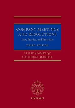 Livre Relié Company Meetings and Resolutions de Leslie Kosmin, Catherine Roberts