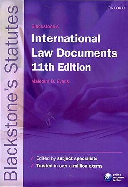 Couverture cartonnée Blackstone's International Law Documents de Malcolm Evans