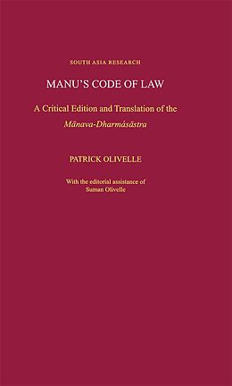 eBook (pdf) Manu's Code of Law de Patrick Olivelle