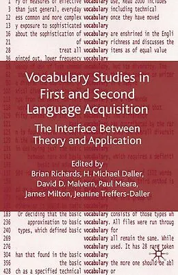 E-Book (pdf) Vocabulary Studies in First and Second Language Acquisition von Brian Richards, David D. Malvern, Paul Meara