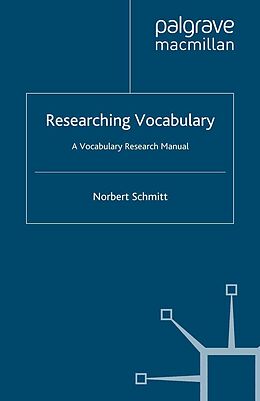 eBook (pdf) Researching Vocabulary de N. Schmitt