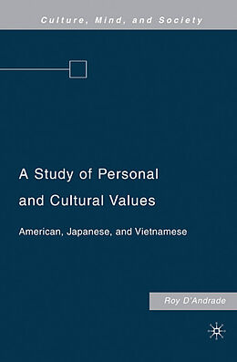 Livre Relié A Study of Personal and Cultural Values de R. D'Andrade