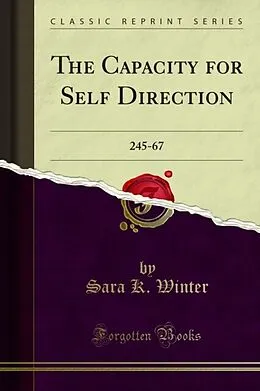 E-Book (pdf) Capacity for Self Direction von Sara K. Winter, Jeffrey C. Griffith