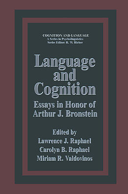 Livre Relié Language and Cognition de Lawrence J. Raphael