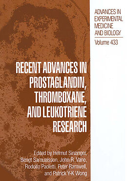 Fester Einband Recent Advances in Prostaglandin, Thromboxane, and Leukotriene Research von 