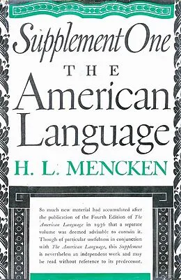 E-Book (epub) American Language Supplement 1 von H. L. Mencken