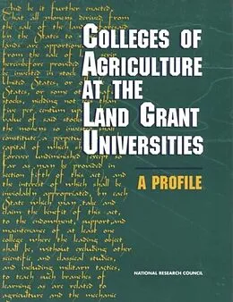 E-Book (pdf) Colleges of Agriculture at the Land Grant Universities von National Research Council, Board on Agriculture, Committee on the Future of the Colleges of Agricult