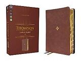 Couverture en cuir NKJV, Thompson Chain-Reference Bible, Large Print, Leathersoft, Brown, Red Letter, Thumb Indexed, Comfort Print de Zondervan