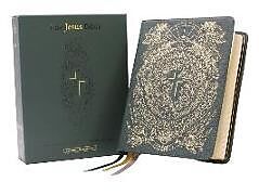 Couverture en cuir The Jesus Bible Artist Edition, ESV, Genuine Leather, Calfskin, Green, Limited Edition de Zondervan