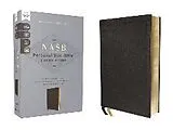 Leder-Einband NASB, Personal Size Bible, Large Print, Genuine Leather, Calfskin, Black, Red Letter, 1995 Text, Comfort Print von Zondervan