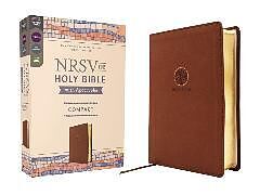 Couverture en cuir NRSVue, Holy Bible with Apocrypha, Compact, Leathersoft, Brown, Comfort Print de 