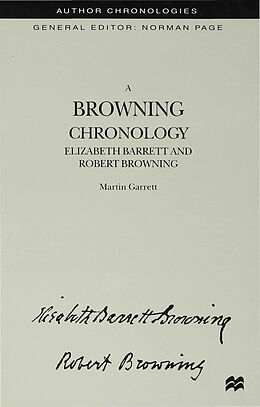 Fester Einband A Browning Chronology von M. Garrett