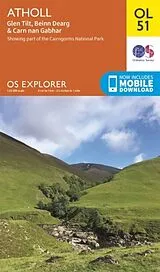 gefaltete (Land)Karte Atholl, Glen Tilt, Beinn Dearg & Carn nan Gabhar von Ordnance Survey