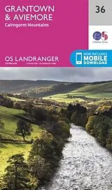 gefaltete (Land)Karte Grantown, Aviemore & Cairngorm Mountains von Ordnance Survey