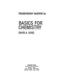 E-Book (pdf) Transparency Masters for Basics for Chemistry von David Ucko
