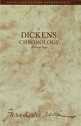 Fester Einband A Dickens Chronology von Norman Page