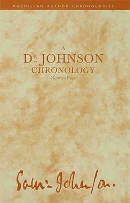 Fester Einband A Dr Johnson Chronology von Norman Page