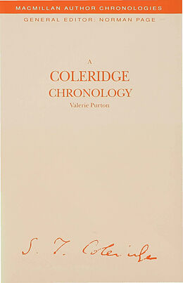 Fester Einband A Coleridge Chronology von Valerie Purton