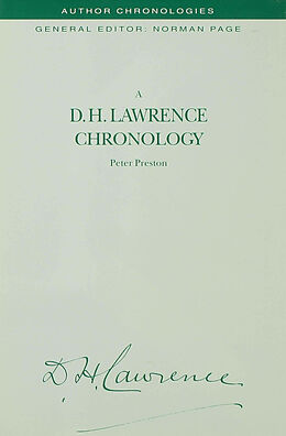 Fester Einband A D.H. Lawrence Chronology von P. Preston
